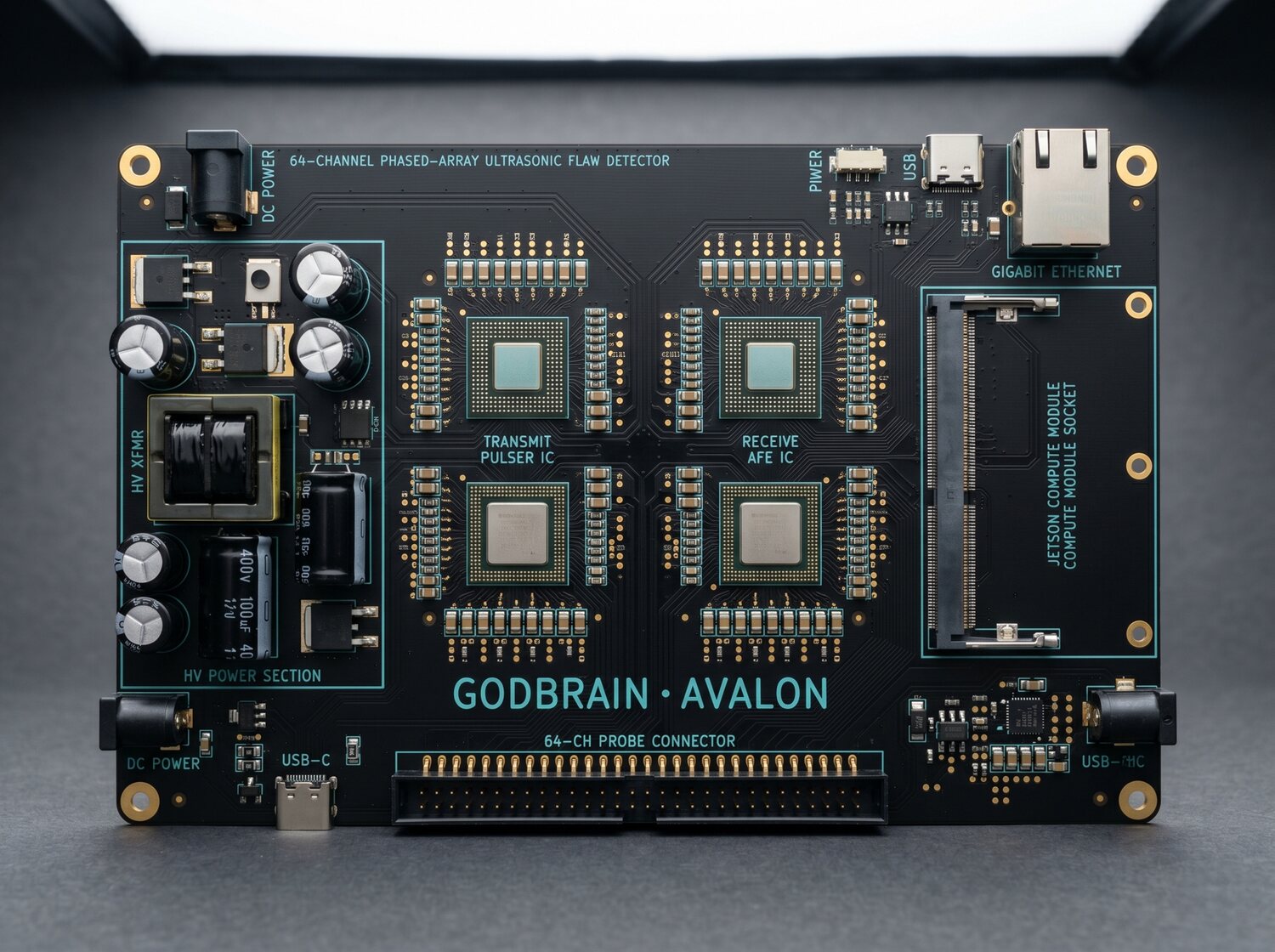 AVALON 64-channel mixed-signal main board